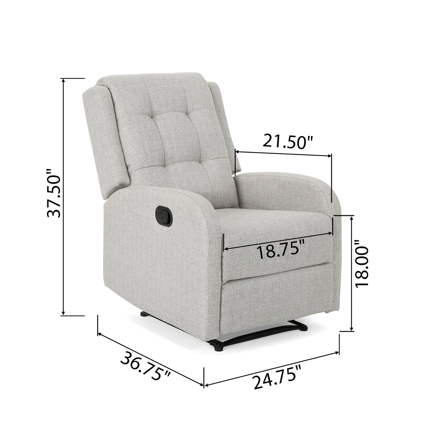 Roomfitters 24.75 Wide Manual Standard Recliner, Cozy Recliner for Living Room, Bedroom, Beige