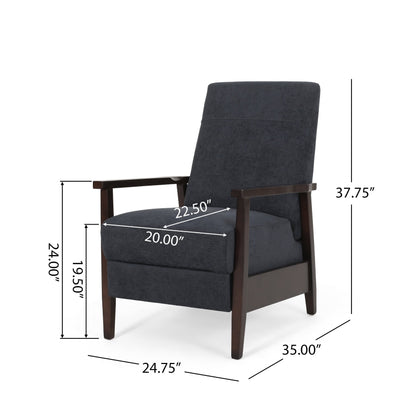Roomfitters 24.75'' Wide Wood Hand Manual Club Recliner, Cozy Lounge Chair for Living Room
