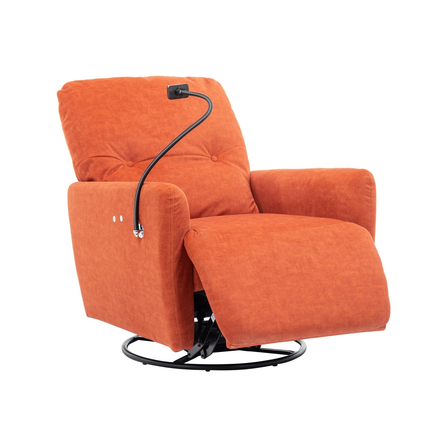 Roomfitters 270 Degree Swivel Electric Recliner Home Theater Seating Single Reclining Sofa Rocking Motion Recliner