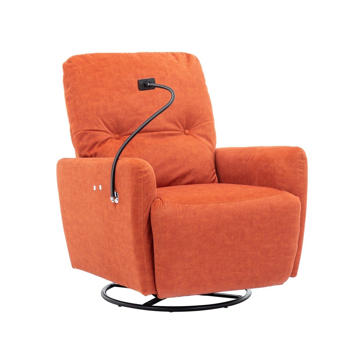 Roomfitters 270 Degree Swivel Electric Recliner Home Theater Seating Single Reclining Sofa Rocking Motion Recliner