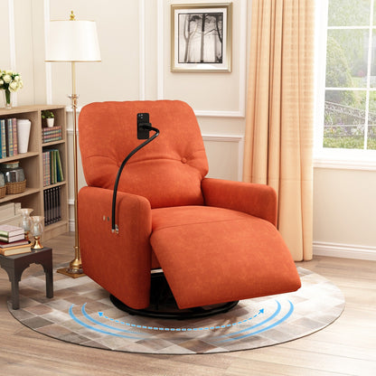 Roomfitters 270 Degree Swivel Electric Recliner Home Theater Seating Single Reclining Sofa Rocking Motion Recliner
