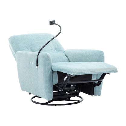 Roomfitters 270 Degree Swivel Electric Recliner Home Theater Seating Single Reclining Sofa Rocking Motion Recliner
