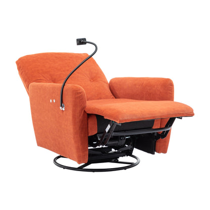 Roomfitters 270 Degree Swivel Electric Recliner Home Theater Seating Single Reclining Sofa Rocking Motion Recliner