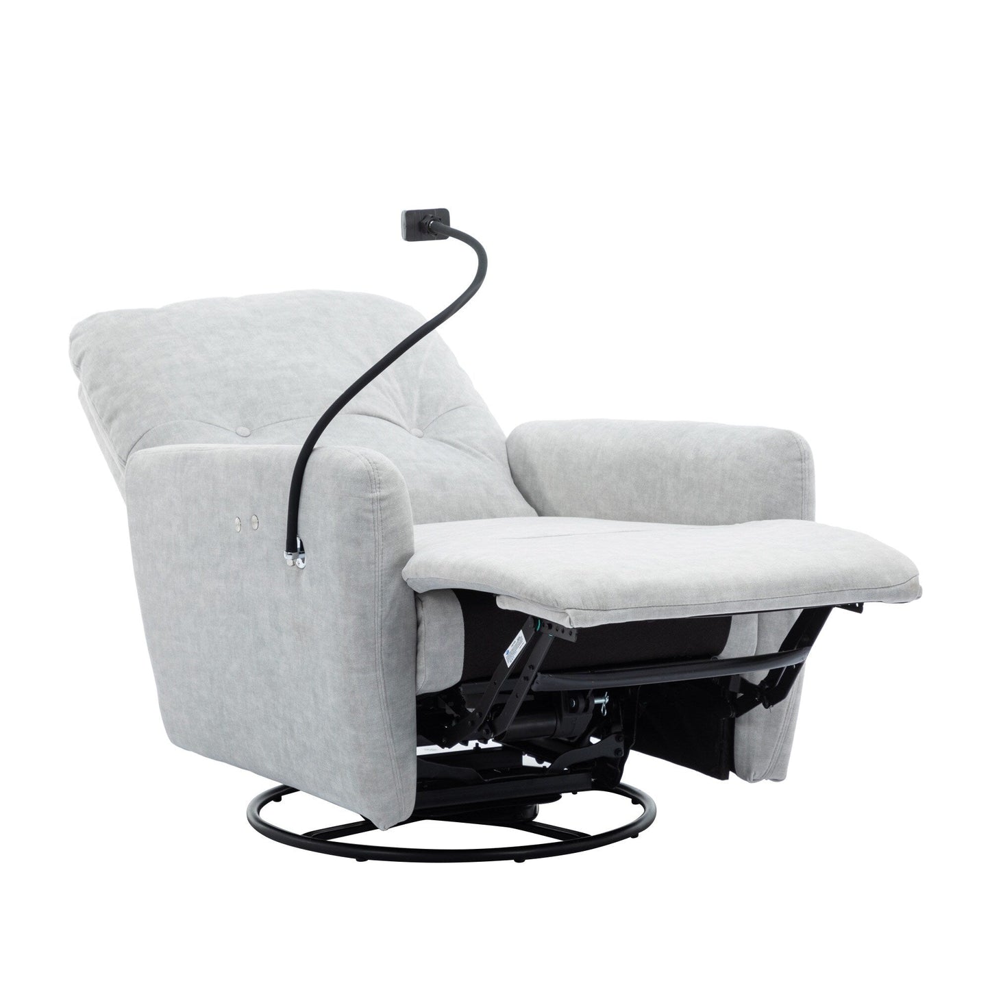 Roomfitters 270 Degree Swivel Electric Recliner Home Theater Seating Single Reclining Sofa Rocking Motion Recliner
