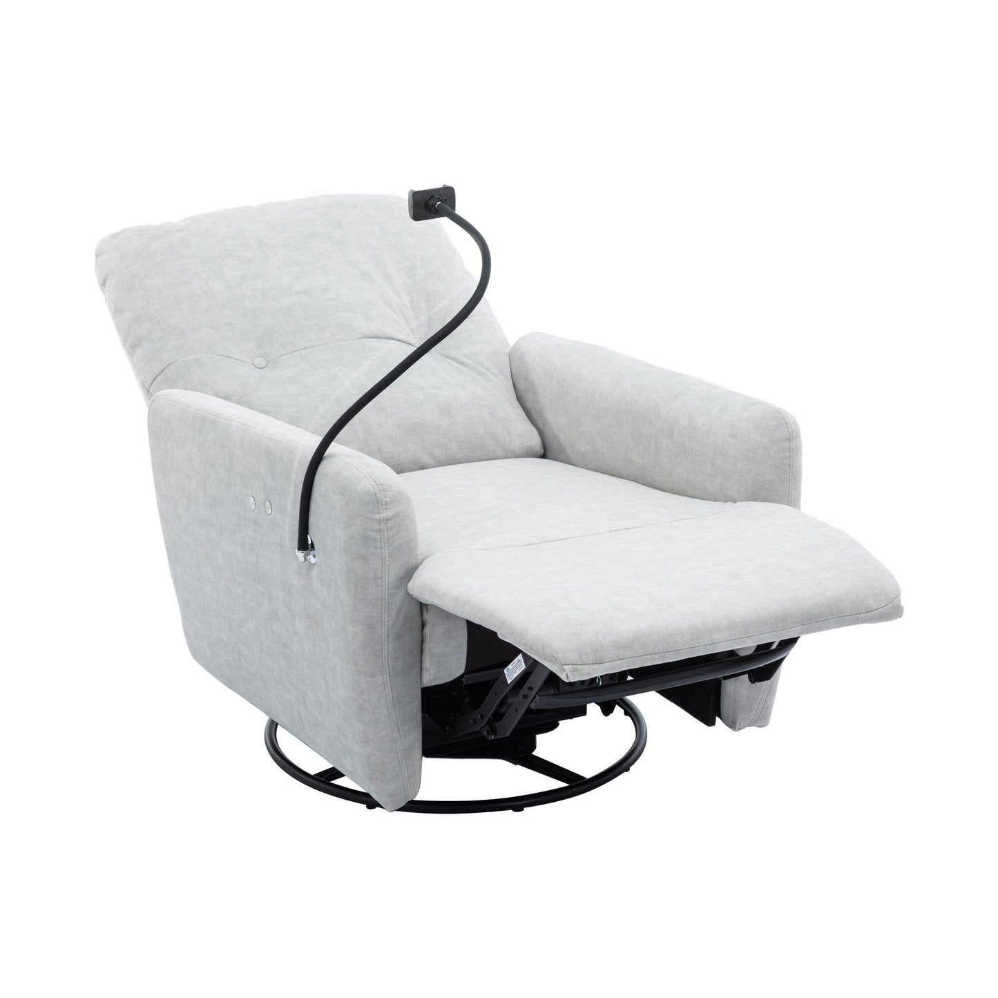 Roomfitters 270 Degree Swivel Electric Recliner Home Theater Seating Single Reclining Sofa Rocking Motion Recliner