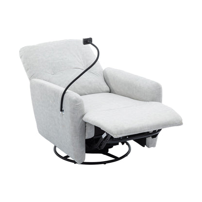 Roomfitters 270 Degree Swivel Electric Recliner Home Theater Seating Single Reclining Sofa Rocking Motion Recliner