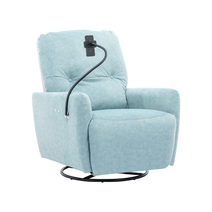 Roomfitters 270 Degree Swivel Electric Recliner Home Theater Seating Single Reclining Sofa Rocking Motion Recliner