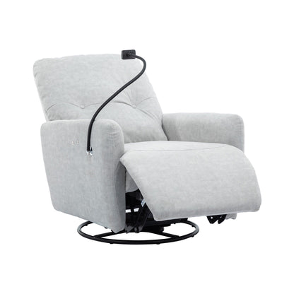Roomfitters 270 Degree Swivel Electric Recliner Home Theater Seating Single Reclining Sofa Rocking Motion Recliner