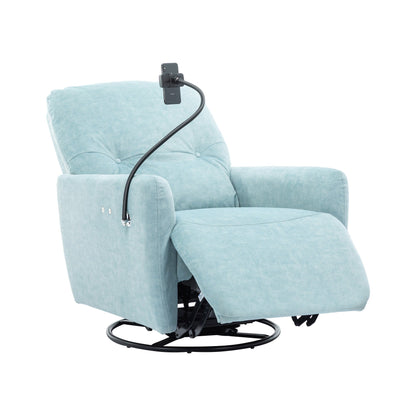 Roomfitters 270 Degree Swivel Electric Recliner Home Theater Seating Single Reclining Sofa Rocking Motion Recliner