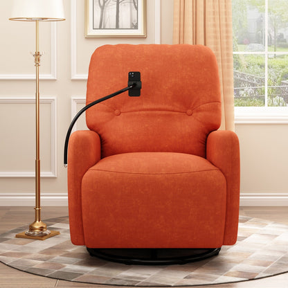 Roomfitters 270 Degree Swivel Electric Recliner Home Theater Seating Single Reclining Sofa Rocking Motion Recliner