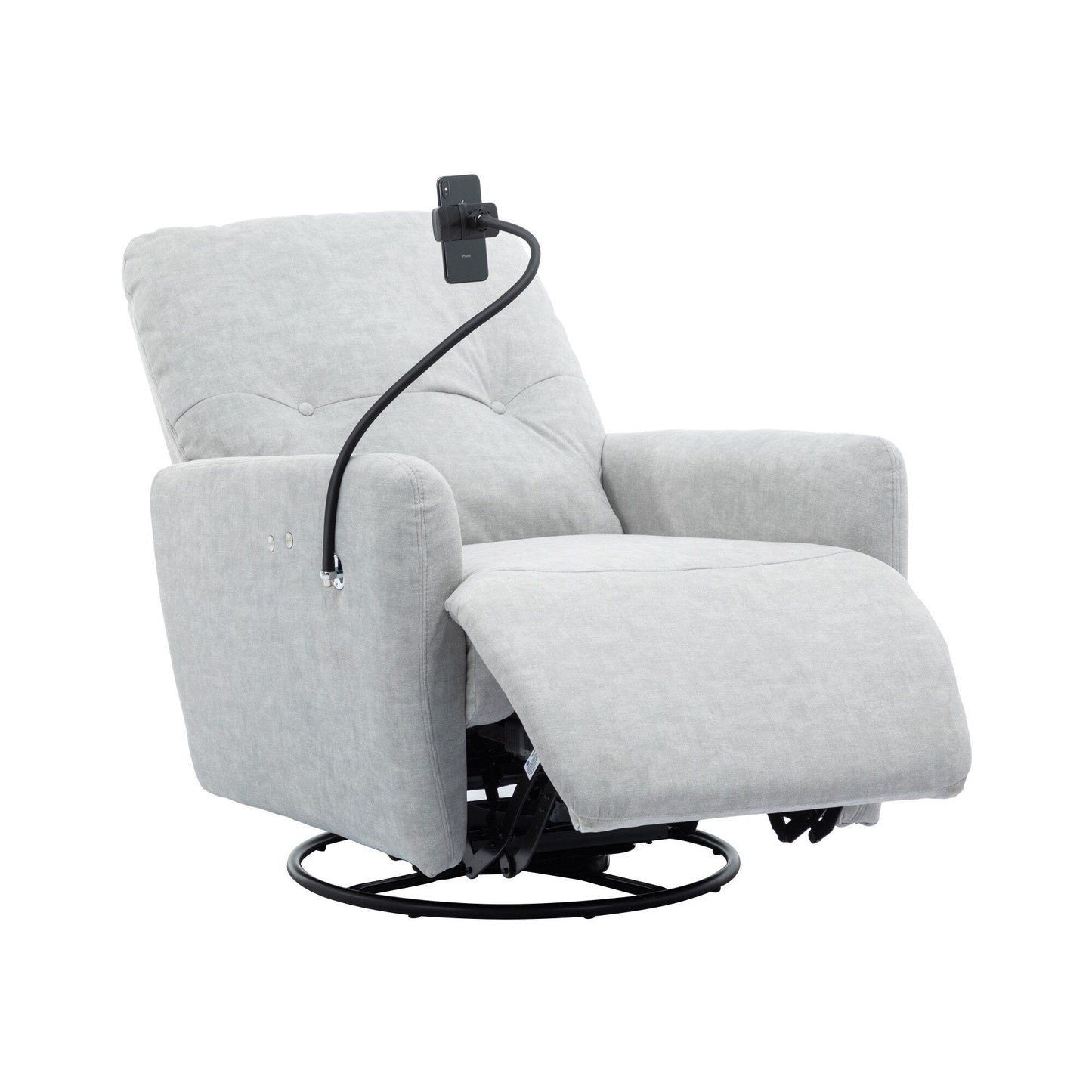 Roomfitters 270 Degree Swivel Electric Recliner Home Theater Seating Single Reclining Sofa Rocking Motion Recliner