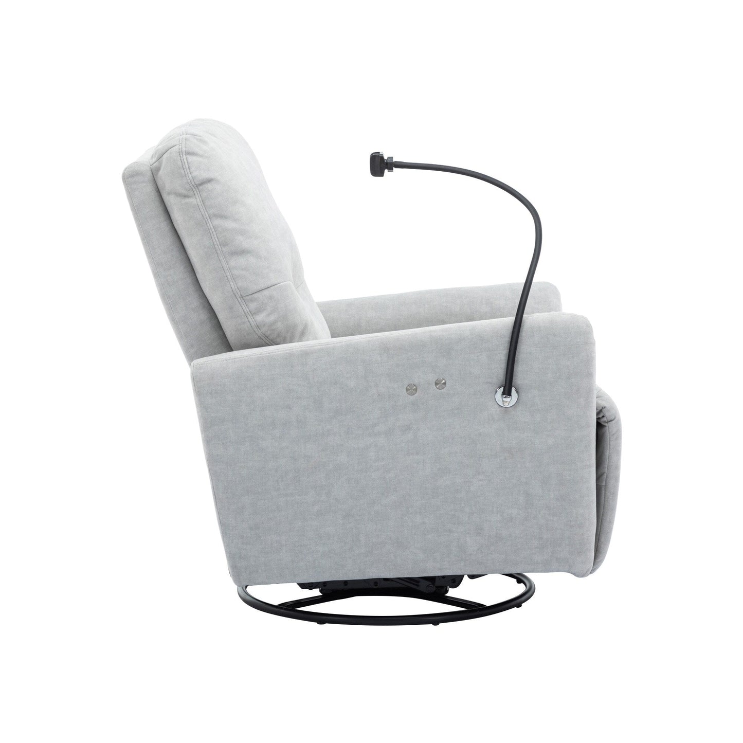 Roomfitters 270 Degree Swivel Electric Recliner Home Theater Seating Single Reclining Sofa Rocking Motion Recliner