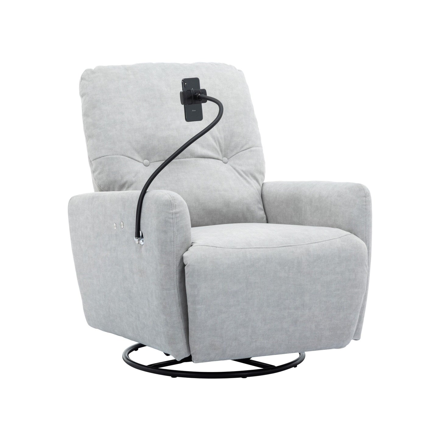 Roomfitters 270 Degree Swivel Electric Recliner Home Theater Seating Single Reclining Sofa Rocking Motion Recliner