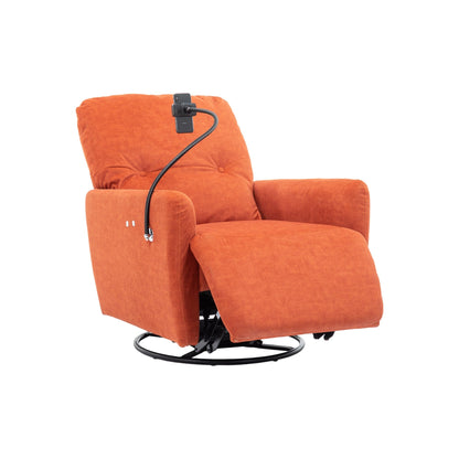 Roomfitters 270 Degree Swivel Electric Recliner Home Theater Seating Single Reclining Sofa Rocking Motion Recliner