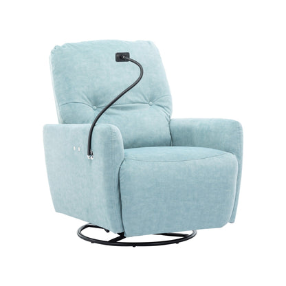 Roomfitters 270 Degree Swivel Electric Recliner Home Theater Seating Single Reclining Sofa Rocking Motion Recliner