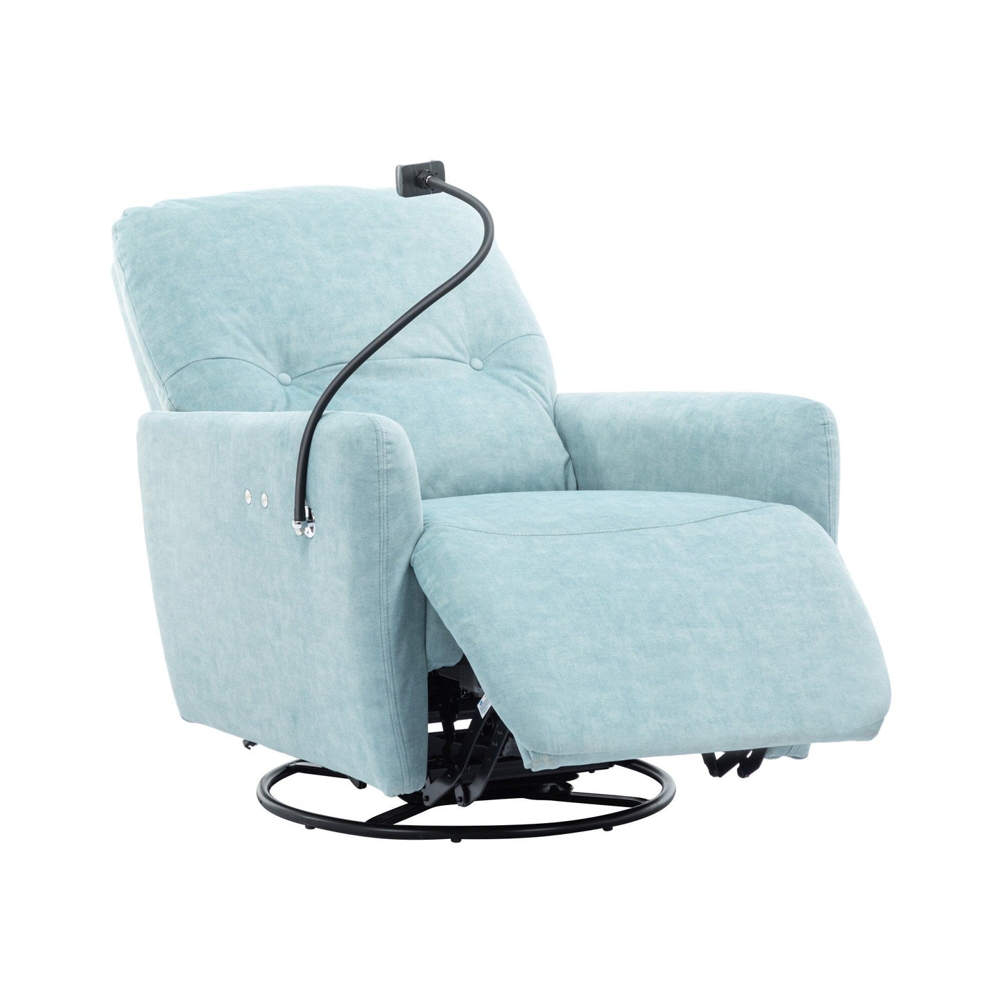Roomfitters 270 Degree Swivel Electric Recliner Home Theater Seating Single Reclining Sofa Rocking Motion Recliner