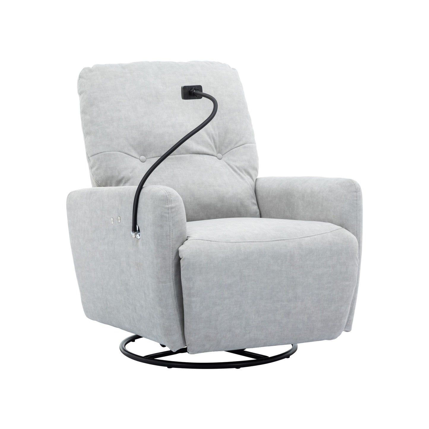 Roomfitters 270 Degree Swivel Electric Recliner Home Theater Seating Single Reclining Sofa Rocking Motion Recliner