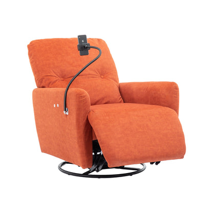 Roomfitters 270 Degree Swivel Electric Recliner Home Theater Seating Single Reclining Sofa Rocking Motion Recliner