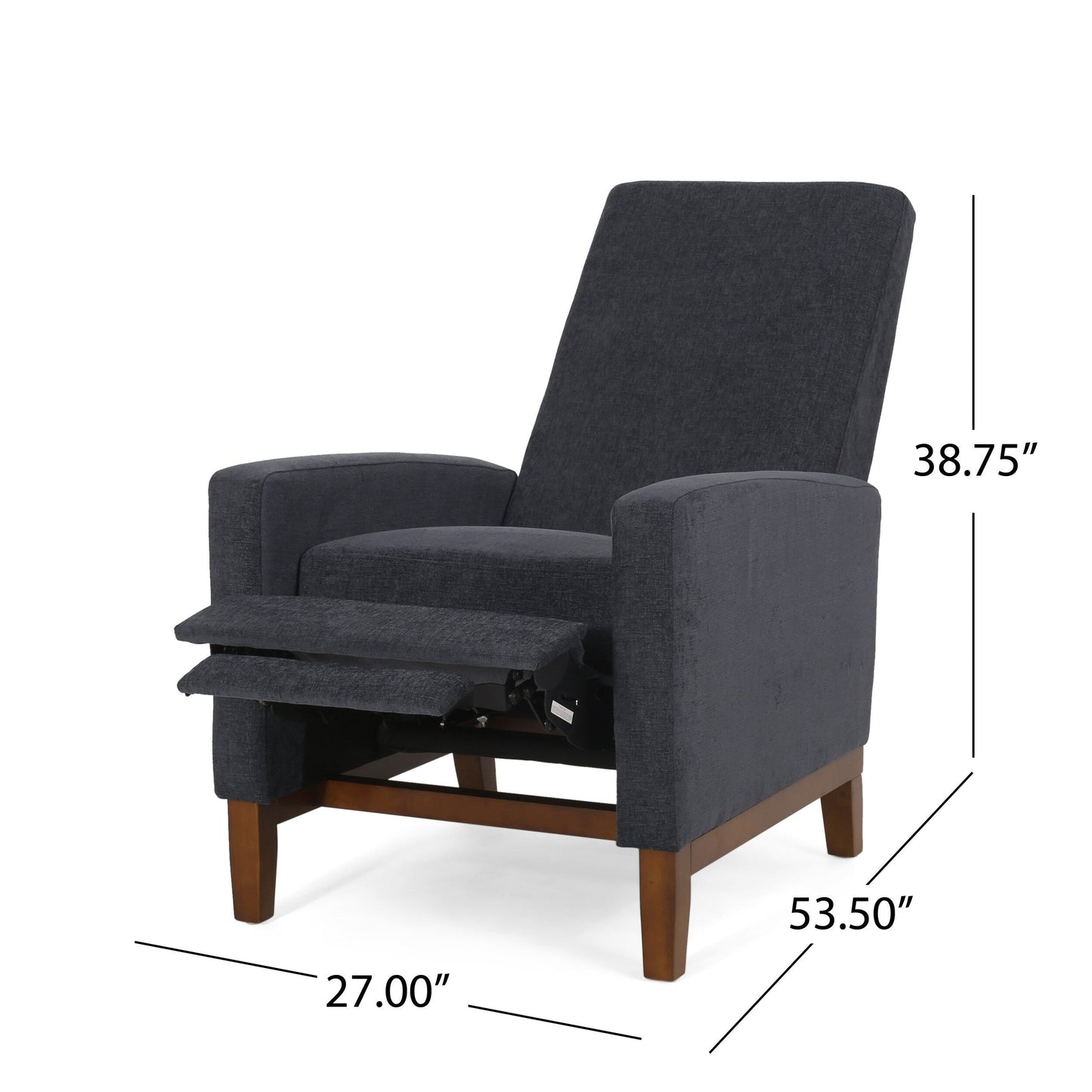 Roomfitters 27'' Wide Wood Hand Manual Club Recliner, Comfortable Lounge Chair for Living Room