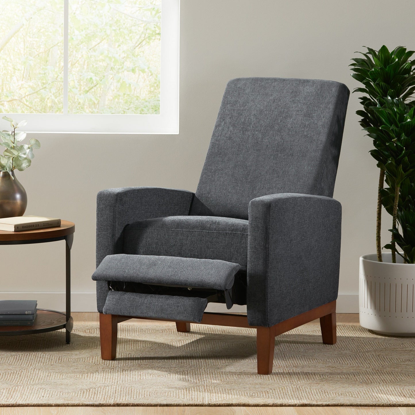 Roomfitters 27'' Wide Wood Hand Manual Club Recliner, Comfortable Lounge Chair for Living Room