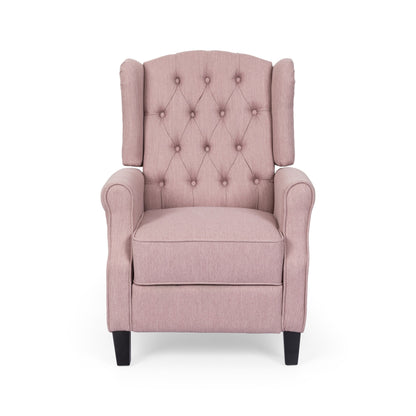 Roomfitters 28 Wide Manual Wing Chair Recliner, Elegant Recliner for Living Room, Bedroom, Pink