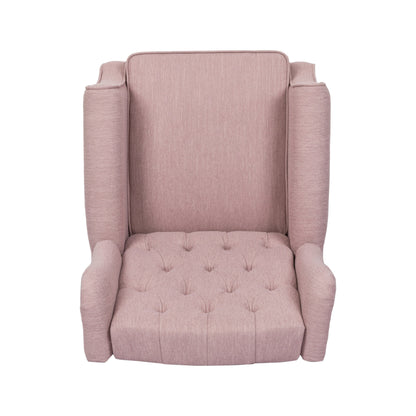 Roomfitters 28 Wide Manual Wing Chair Recliner, Elegant Recliner for Living Room, Bedroom, Pink