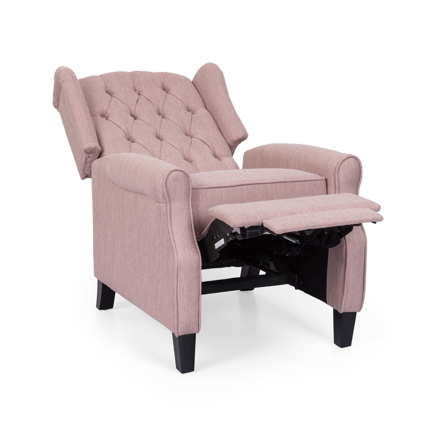 Roomfitters 28 Wide Manual Wing Chair Recliner, Elegant Recliner for Living Room, Bedroom, Pink