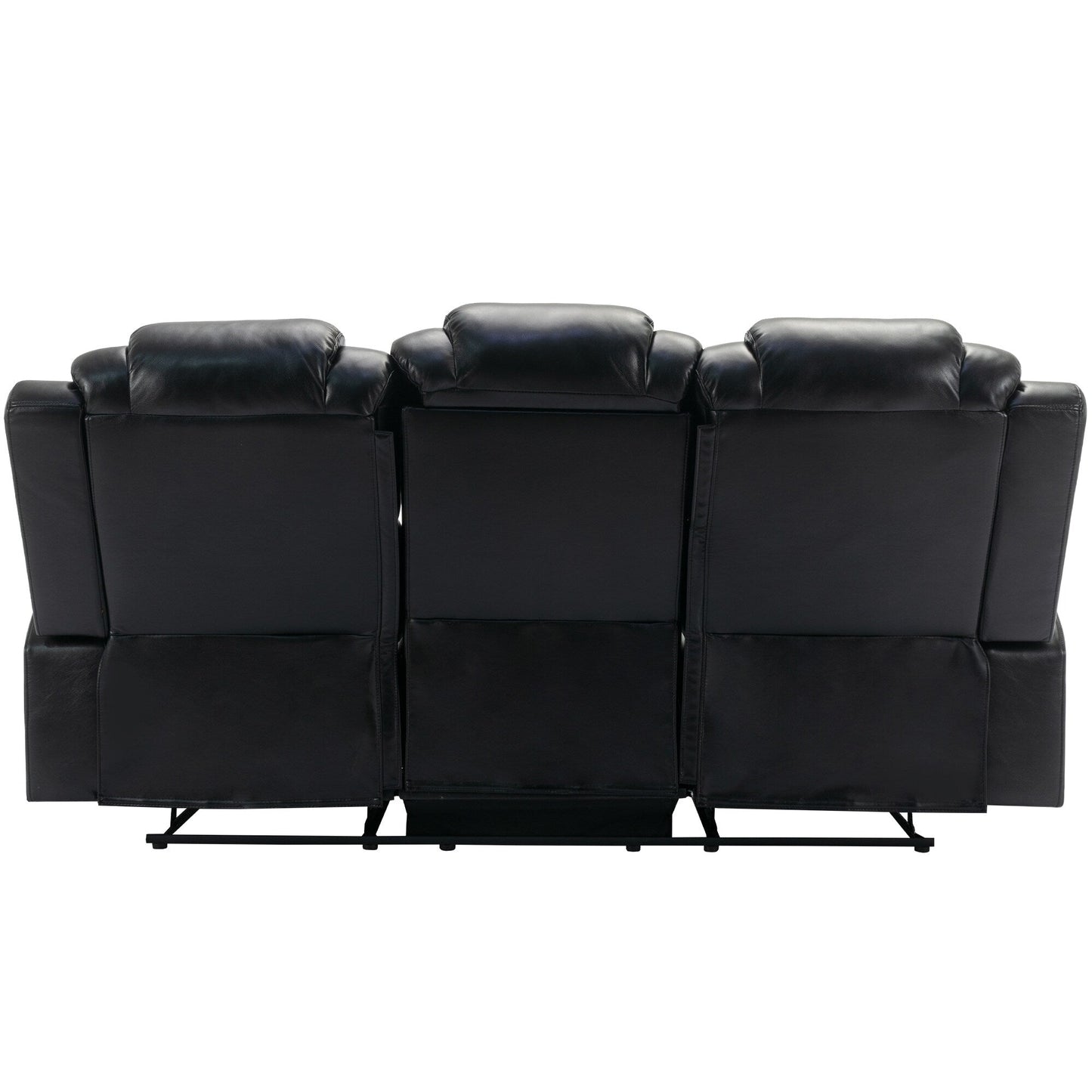 Roomfitters 3 Pcs Recliner Sofa Set with Manual Recliner Chairs, Center Console Storage, and Soft Ambient Lighting