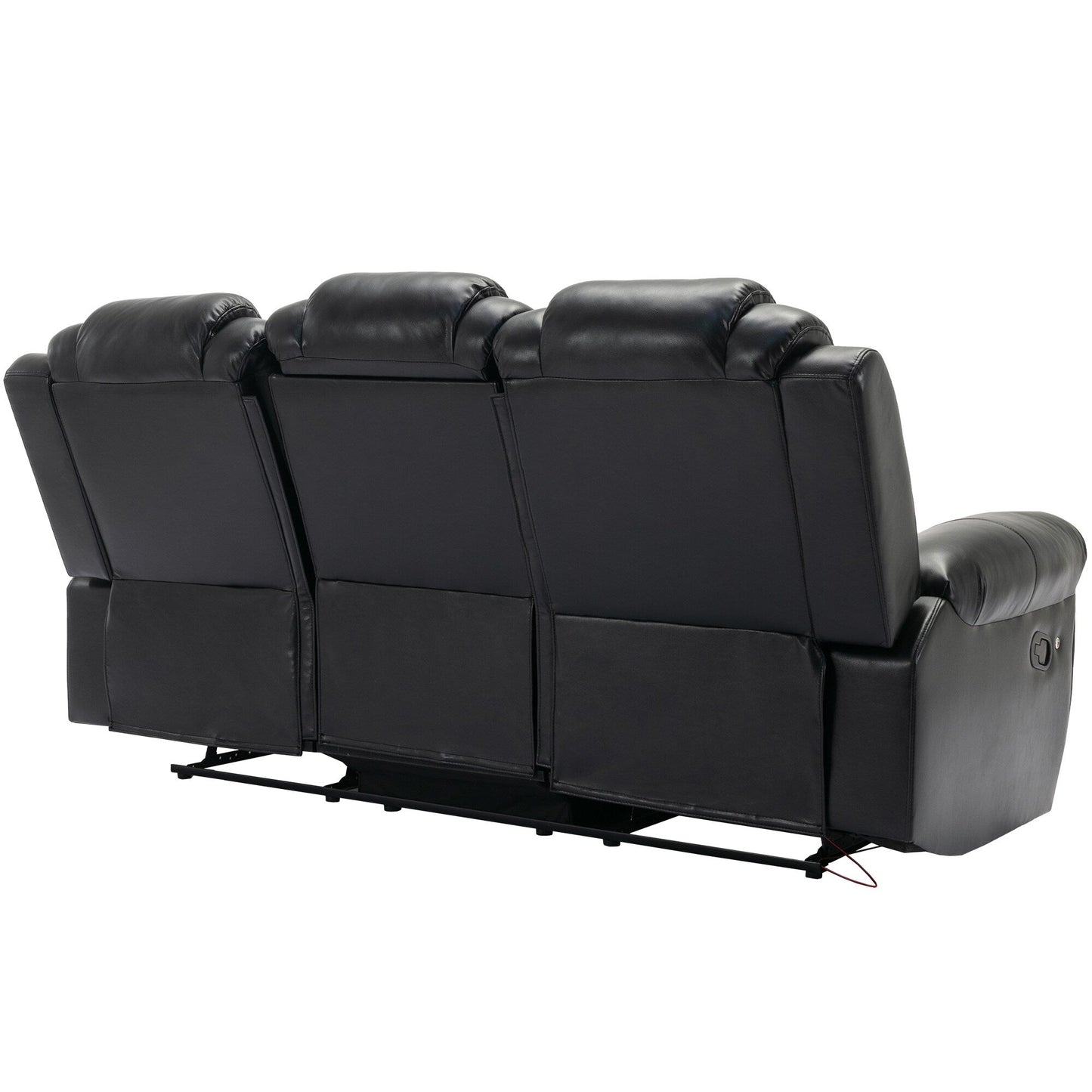 Roomfitters 3 Pcs Recliner Sofa Set with Manual Recliner Chairs, Center Console Storage, and Soft Ambient Lighting