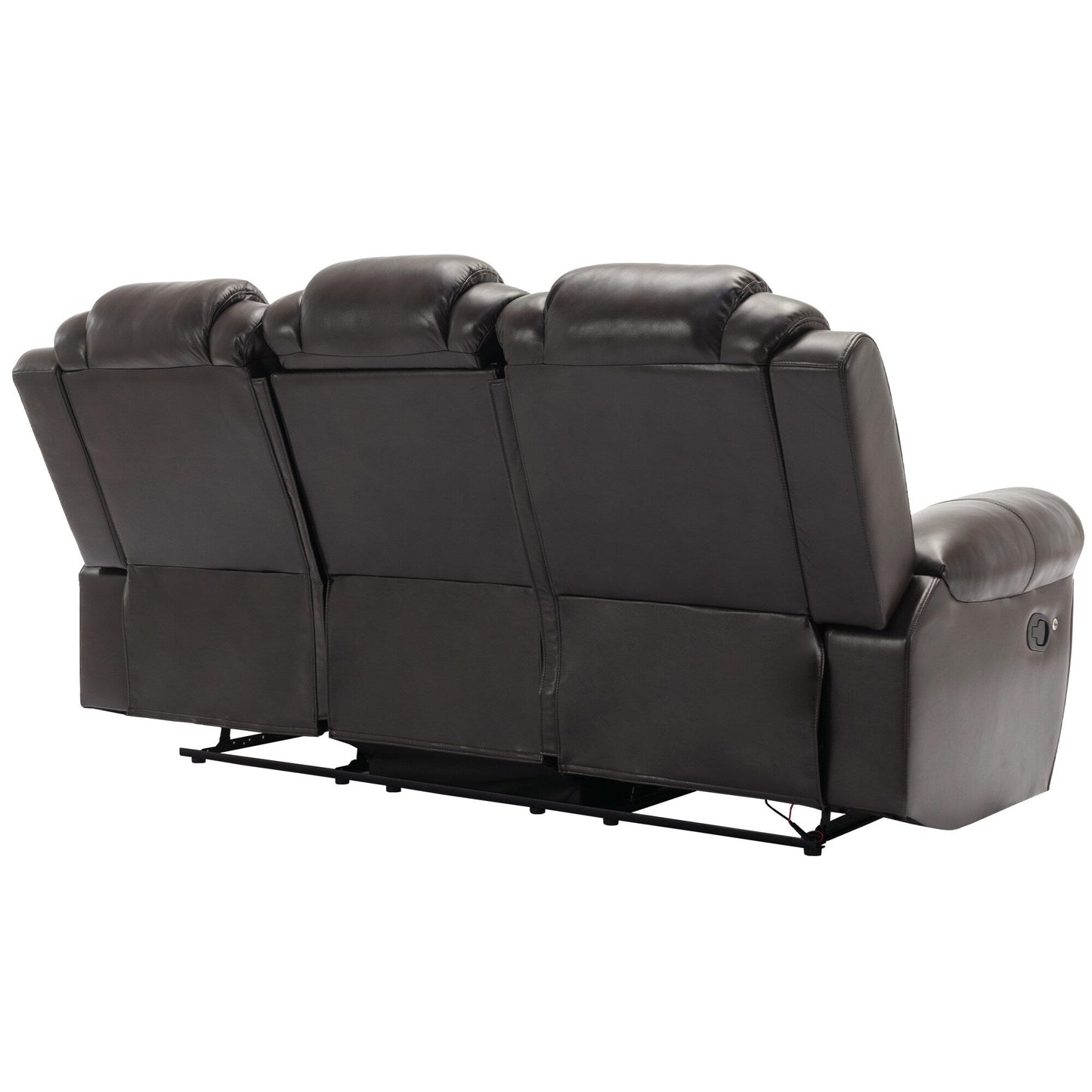 Roomfitters 3 Pcs Recliner Sofa Set with Manual Recliner Chairs, Center Console Storage, and Soft Ambient Lighting