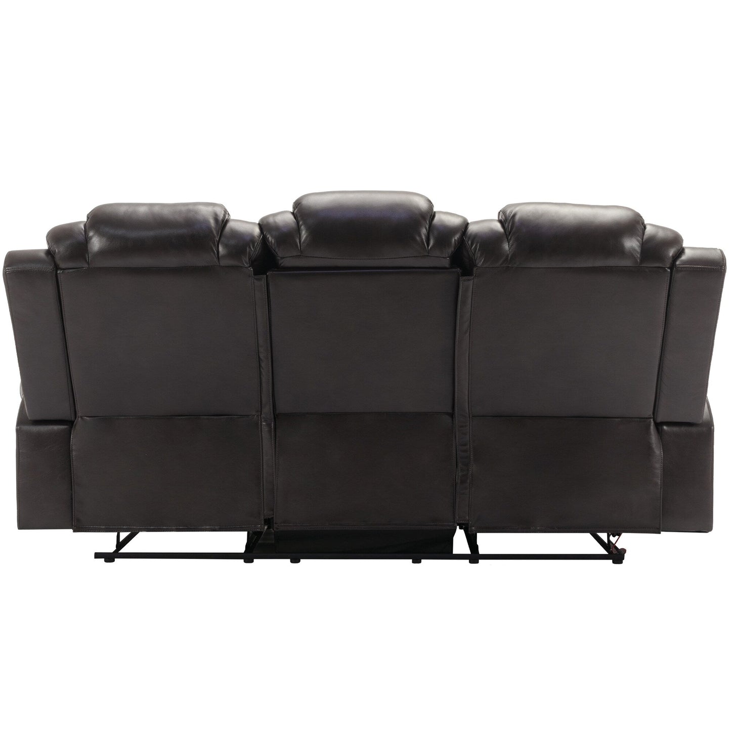 Roomfitters 3 Pcs Recliner Sofa Set with Manual Recliner Chairs, Center Console Storage, and Soft Ambient Lighting