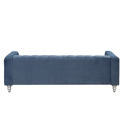 Roomfitters 3 Pcs Sofa Set with Solid Wood Legs, Button Tufted Backrest, and Dutch Fleece Upholstery, Includes Three-Seater