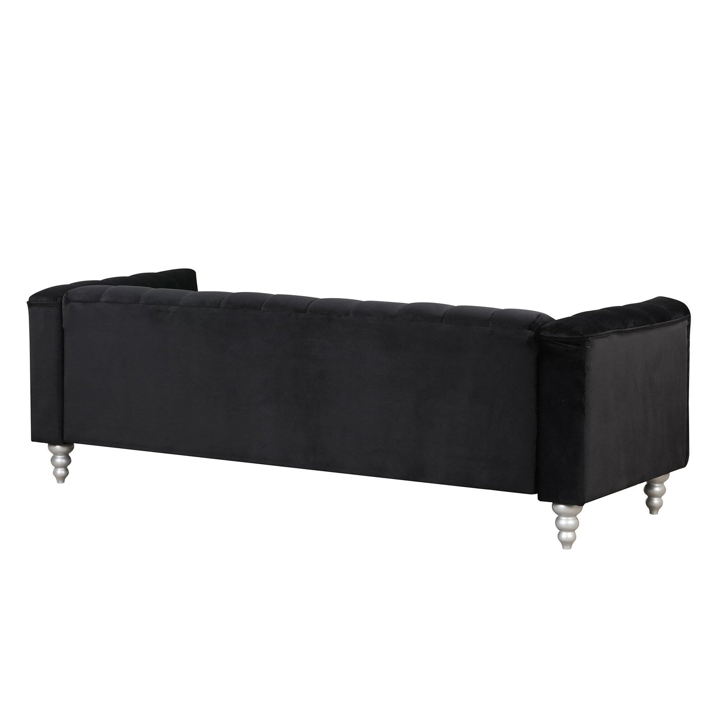 Roomfitters 3 Pcs Sofa Set with Solid Wood Legs, Button Tufted Backrest, and Dutch Fleece Upholstery, Includes Three-Seater