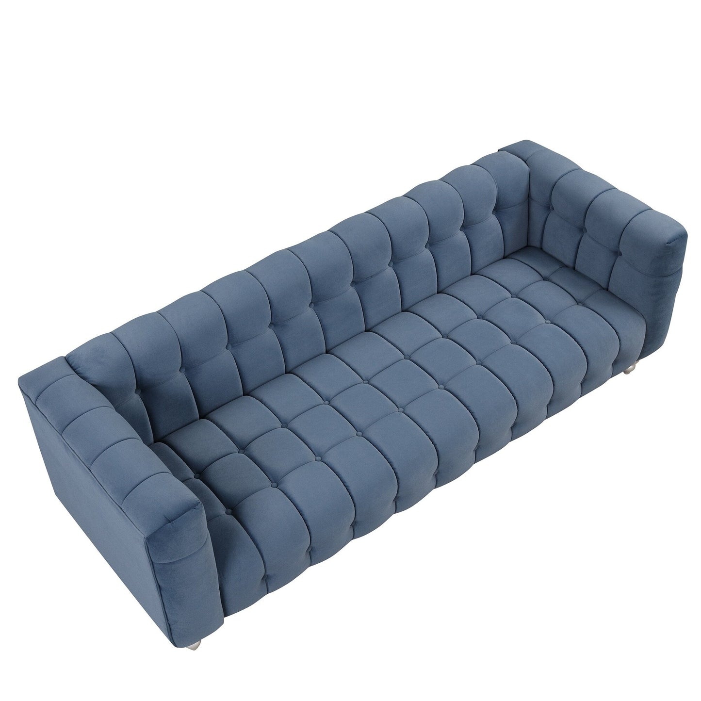 Roomfitters 3 Pcs Sofa Set with Solid Wood Legs, Button Tufted Backrest, and Dutch Fleece Upholstery, Includes Three-Seater