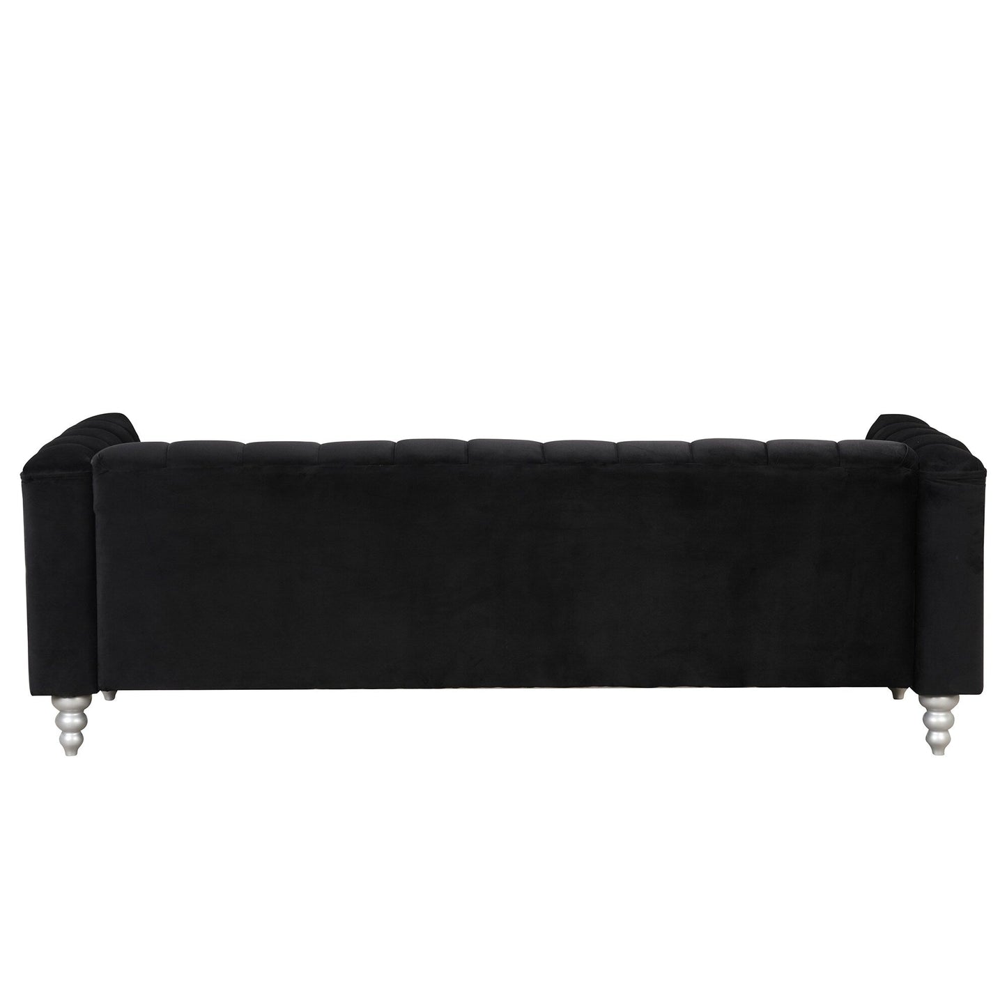Roomfitters 3 Pcs Sofa Set with Solid Wood Legs, Button Tufted Backrest, and Dutch Fleece Upholstery, Includes Three-Seater