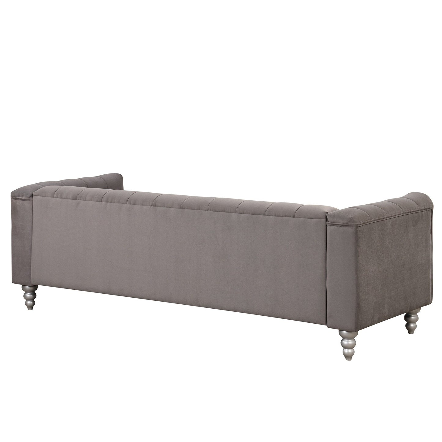 Roomfitters 3 Pcs Sofa Set with Solid Wood Legs, Button Tufted Backrest, and Dutch Fleece Upholstery, Includes Three-Seater