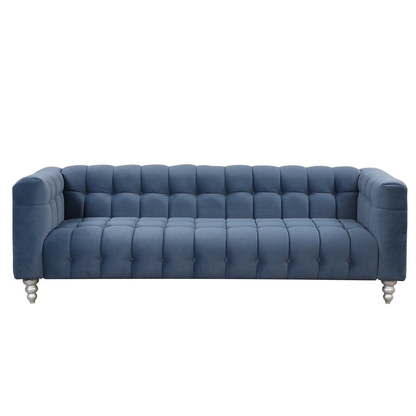 Roomfitters 3 Pcs Sofa Set with Solid Wood Legs, Button Tufted Backrest, and Dutch Fleece Upholstery, Includes Three-Seater