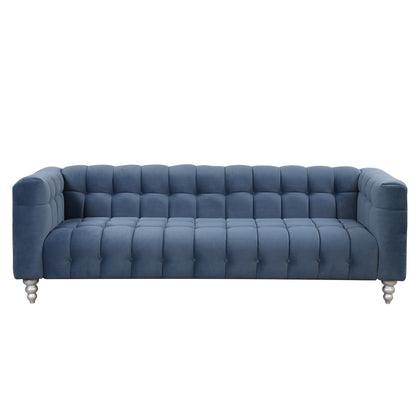 Roomfitters 3 Pcs Sofa Set with Solid Wood Legs, Button Tufted Backrest, and Dutch Fleece Upholstery, Includes Three-Seater