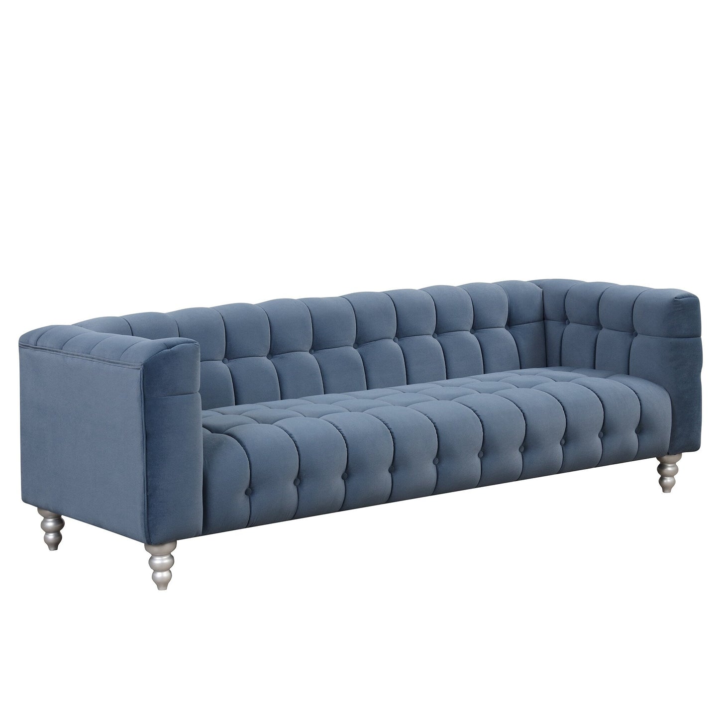 Roomfitters 3 Pcs Sofa Set with Solid Wood Legs, Button Tufted Backrest, and Dutch Fleece Upholstery, Includes Three-Seater