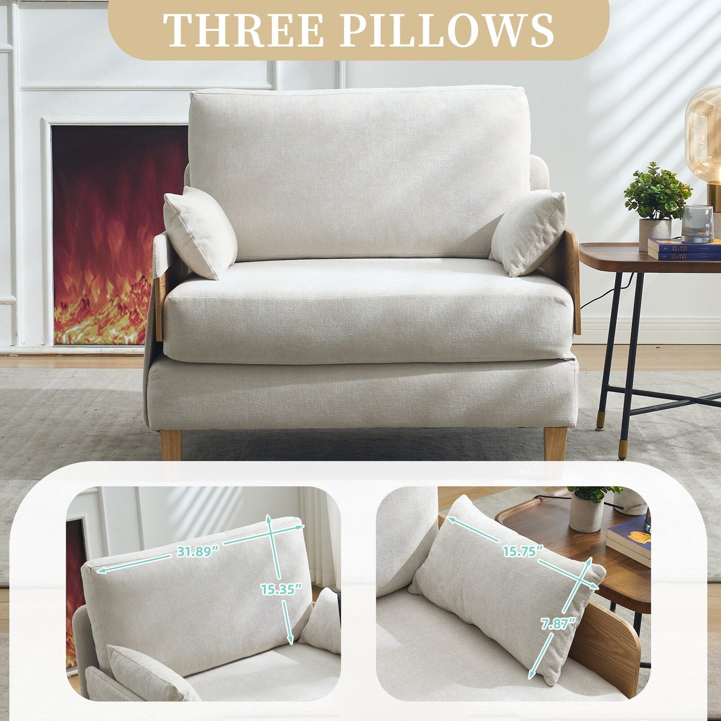 Roomfitters 3-in-1 Foldable Sofa Bed Recliner, Convertible Sleeper with Pillows for Small Spaces, Bedroom or Study