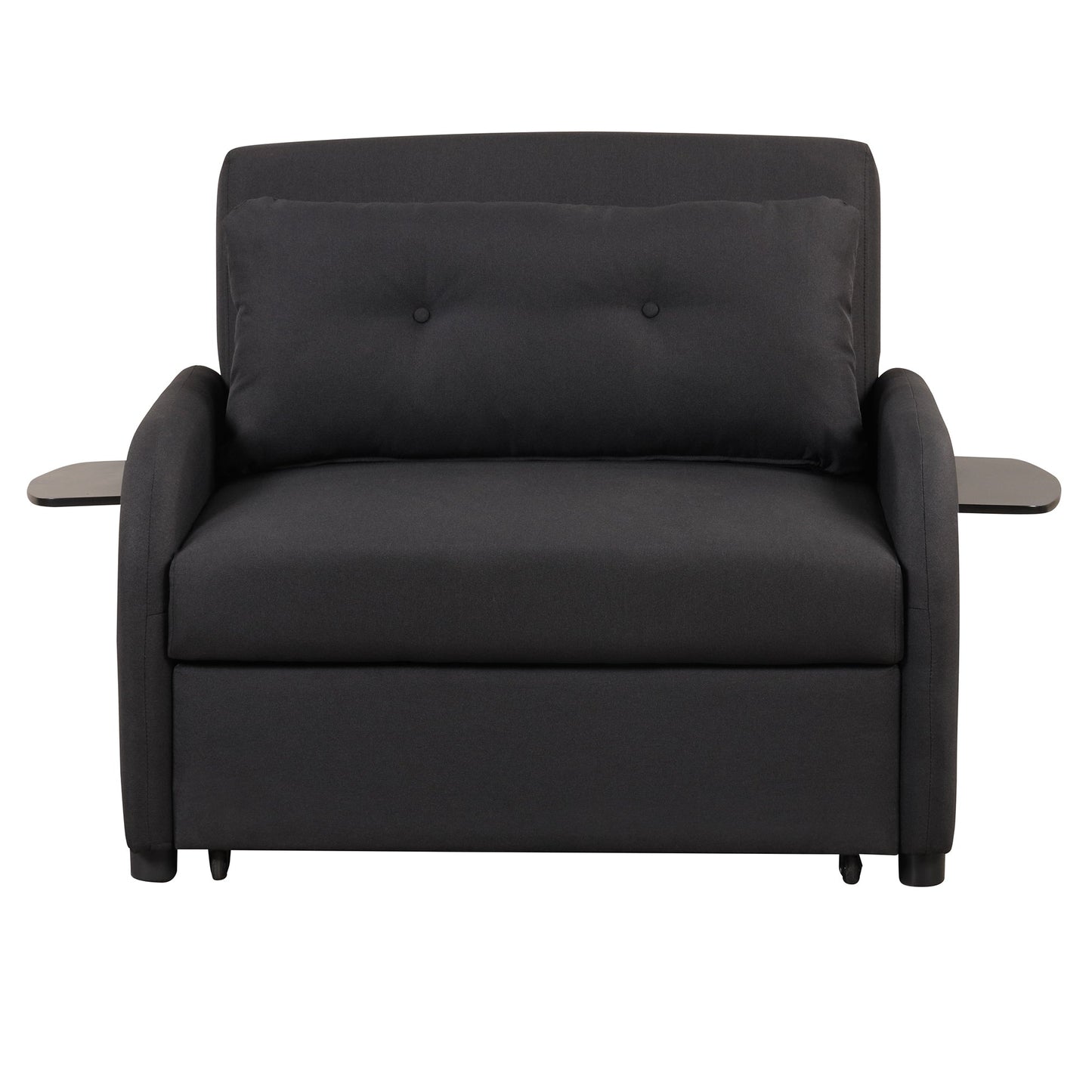Roomfitters 3-in-1 Pull-Out Sofa Sleeper with 2-Wing Table USB Charging Port for Living Room Recreation Room