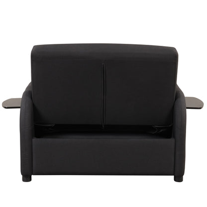 Roomfitters 3-in-1 Pull-Out Sofa Sleeper with 2-Wing Table USB Charging Port for Living Room Recreation Room