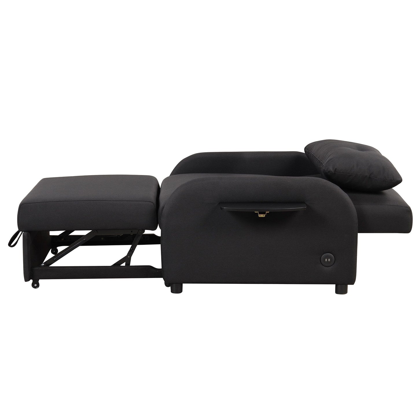 Roomfitters 3-in-1 Pull-Out Sofa Sleeper with Wing Tables, USB Charging, and Nap-Friendly Fabric for Living Room