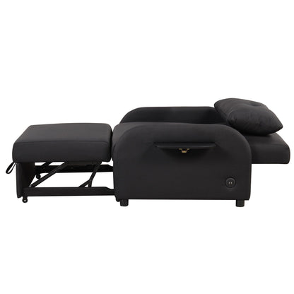 Roomfitters 3-in-1 Pull-Out Sofa Sleeper with Wing Tables, USB Charging, and Nap-Friendly Fabric for Living Room