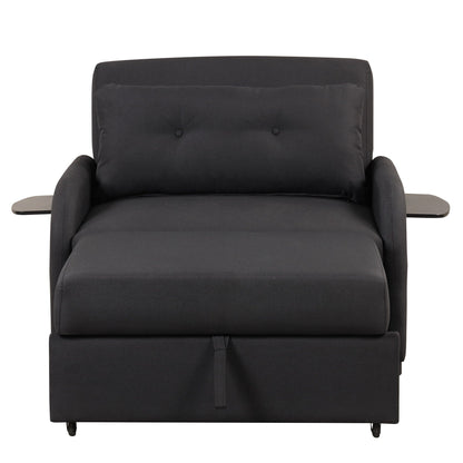 Roomfitters 3-in-1 Pull-Out Sofa Sleeper with Wing Tables, USB Charging, and Nap-Friendly Fabric for Living Room