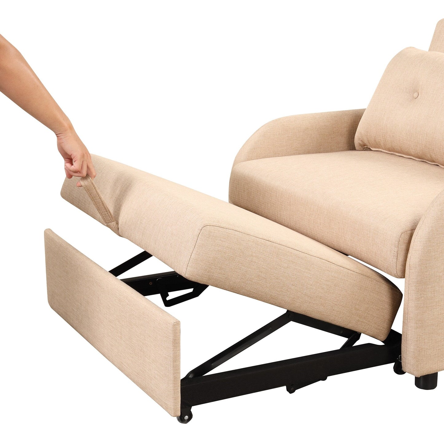 Roomfitters 3-in-1 Pull-Out Sofa Sleeper with Wing Tables, USB Charging, and Nap-Friendly Fabric for Living Room