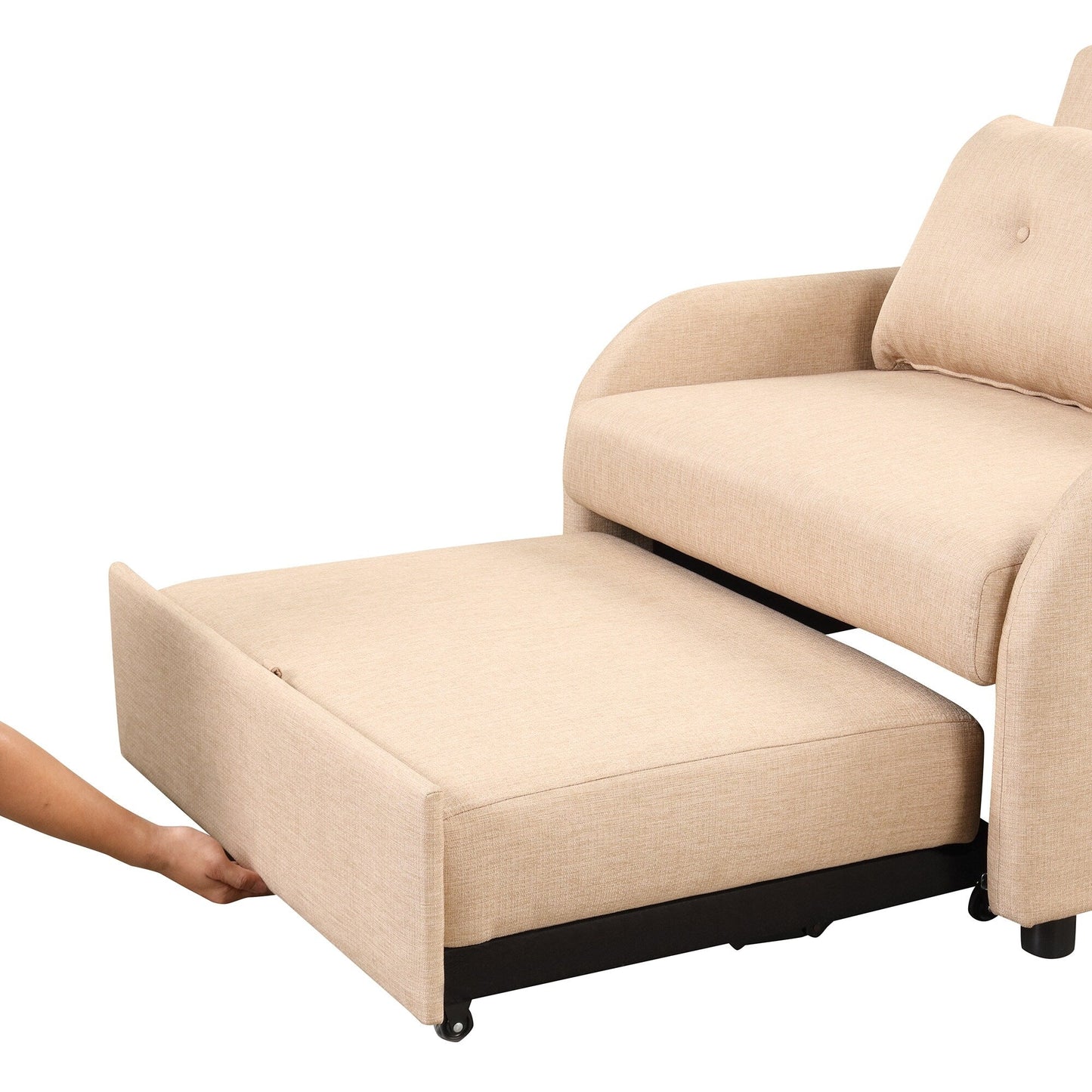 Roomfitters 3-in-1 Pull-Out Sofa Sleeper with Wing Tables, USB Charging, and Nap-Friendly Fabric for Living Room