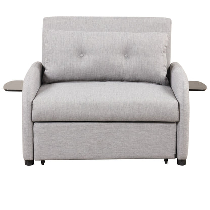 Roomfitters 3-in-1 Pull-Out Sofa Sleeper with Wing Tables, USB Charging, and Nap-Friendly Fabric for Living Room