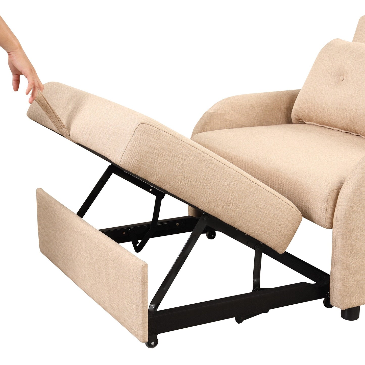 Roomfitters 3-in-1 Pull-Out Sofa Sleeper with Wing Tables, USB Charging, and Nap-Friendly Fabric for Living Room