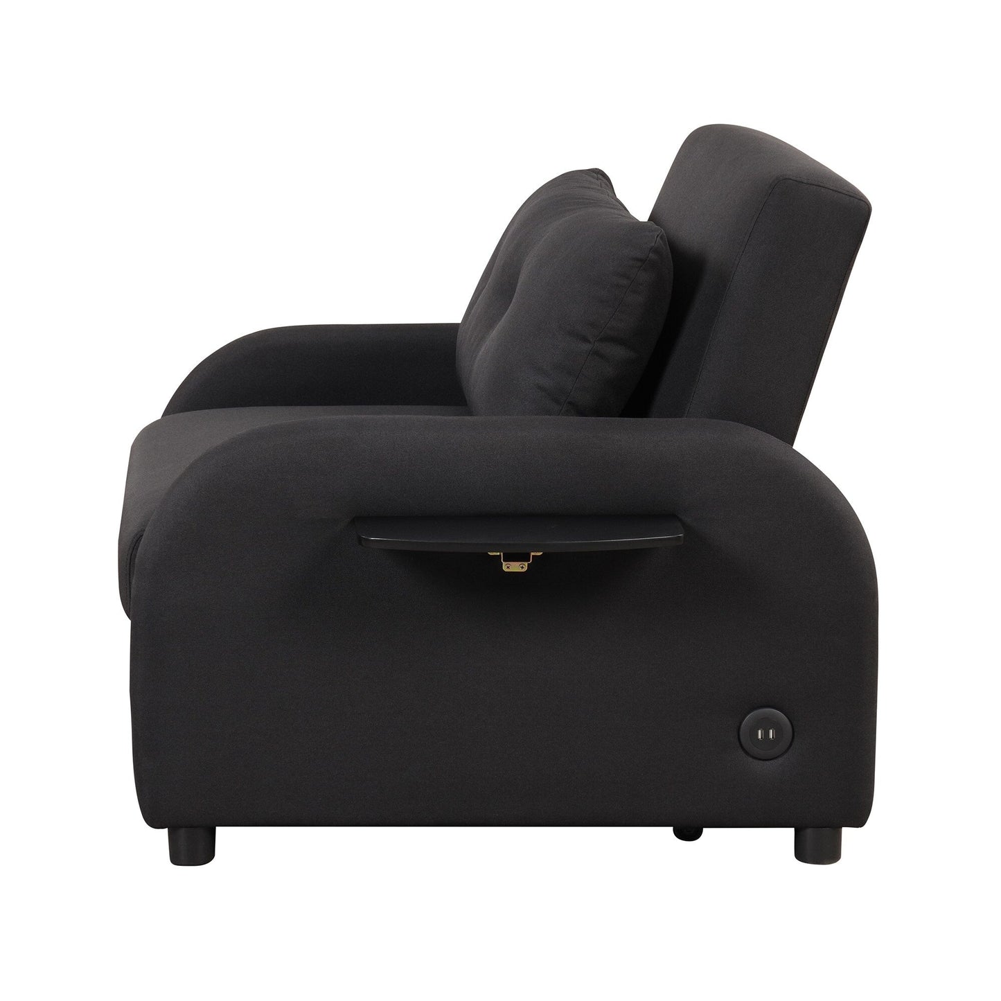Roomfitters 3-in-1 Pull-Out Sofa Sleeper with Wing Tables, USB Charging, and Nap-Friendly Fabric for Living Room